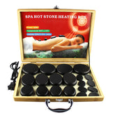 Relax and Rejuvenate with our Hot Stone Massage Kit - 20pcs Basalt Stones, Bamboo Heating Box, and Black Stone Temperature for Ultimate Spa Health Care Experience